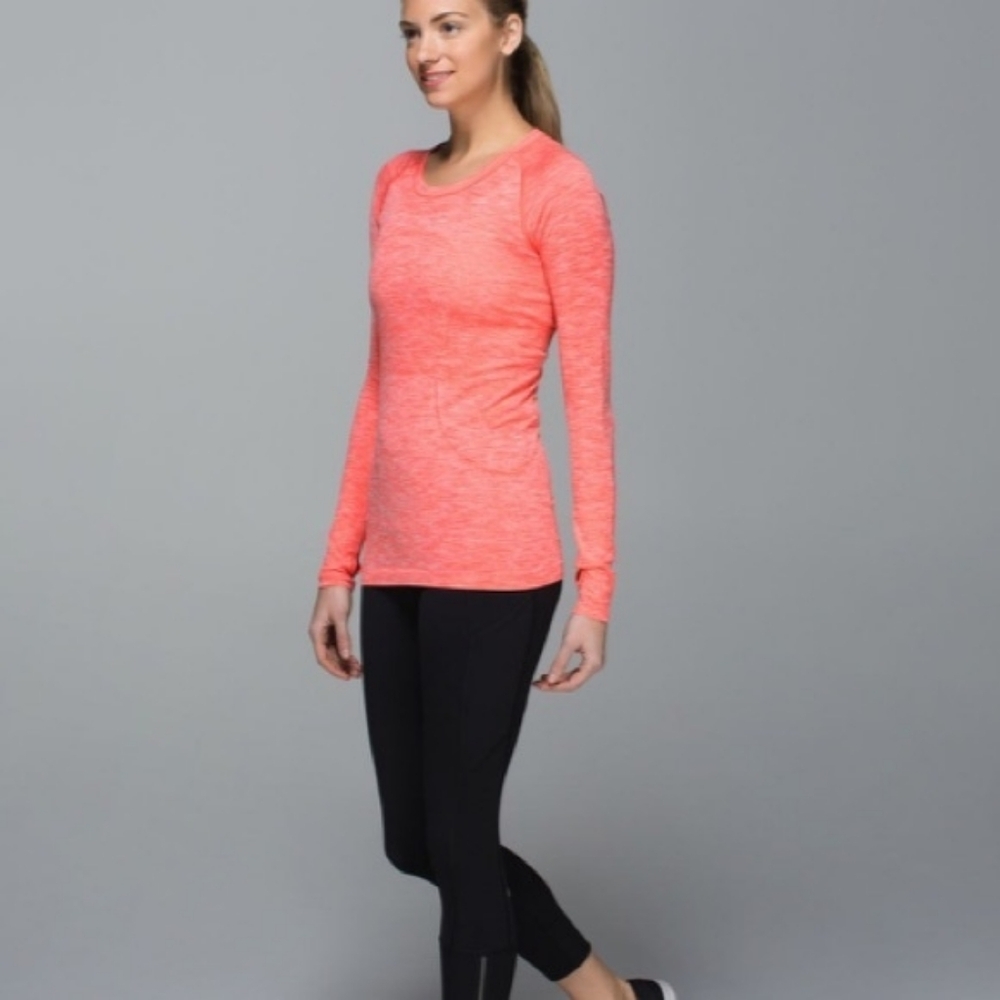 💘 Lululemon Run: Swiftly Tech Long Sleeve CrewSpace Dye Heathered Atomic Sz 6 - Picture 3 of 6